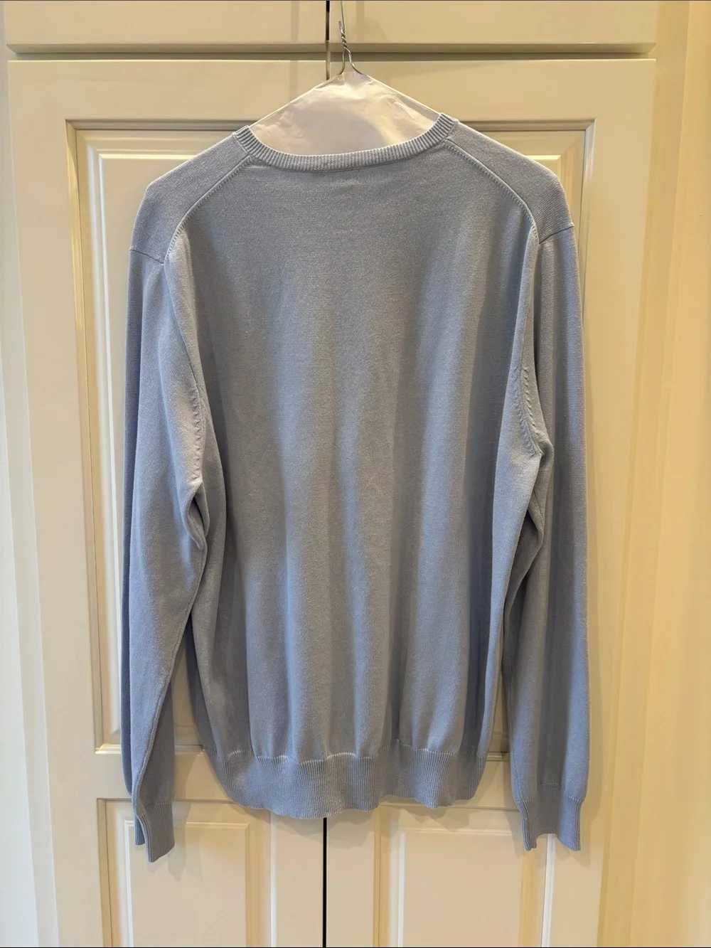 J. Crew Men's Pale Blue V-Neck Sweater